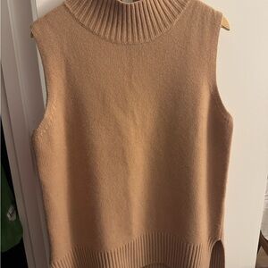 Reiss Sleeveless Cowl Neck Sweater in Tan